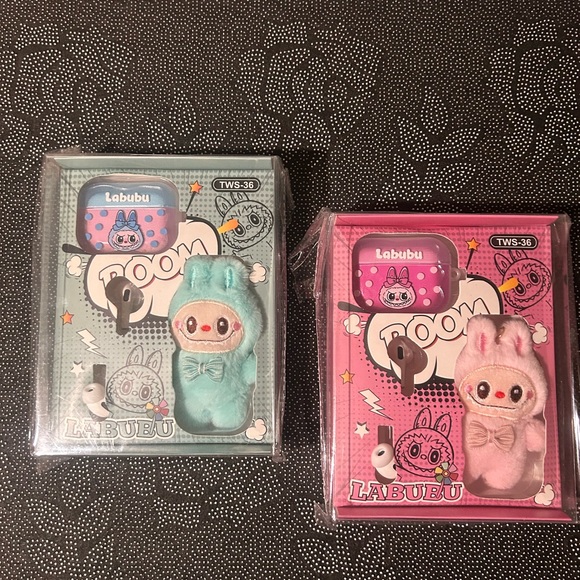 Gift Bundle 2pack. Labubu Wireless Earbuds with Cute Cases and mini plush - Picture 1 of 1